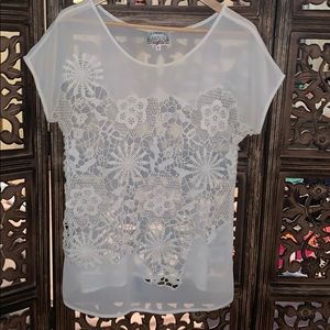 Anthropologie Baraschi Sheer Crochet Top Size M
